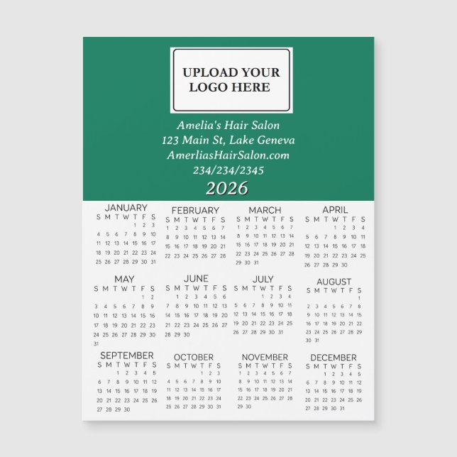 2026 Företagets logotyp Mini Kalender (Framsida)