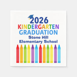 2026 Förskoleklass Examen Anpassad Skolparty Pappersservett