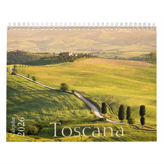 2026 Fotografi av landskapet Toscana Kalender (Omslag)