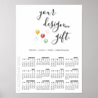 2026 Fotokalender Mall, Stor / Vit Poster