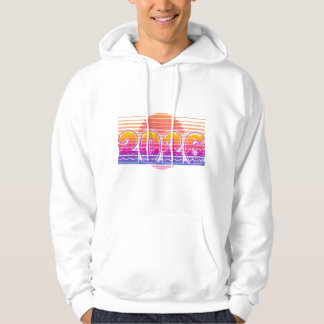 2026 Funky Retro-illustration – Solnedgångsränder Hoodie