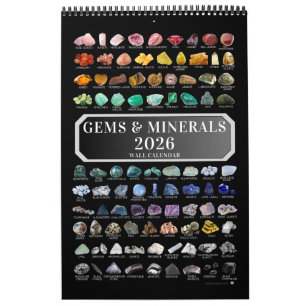 2026 Gem & Mineral Kristaller Ädelstenar Geolog Kalender