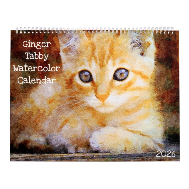 2026 Ginger Tabby Cat Lover Owner Marmalade Cat Kalender (Omslag)