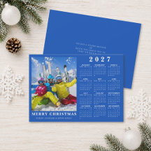 2026 GOD JUL Foto 2027 Kalender Blå