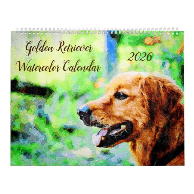 2026 Golden Retriever Dogs Golden Owner gift Kalender (Omslag)