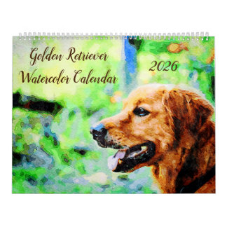 2026 Golden Retriever Hundar Golden Ägare present Kalender