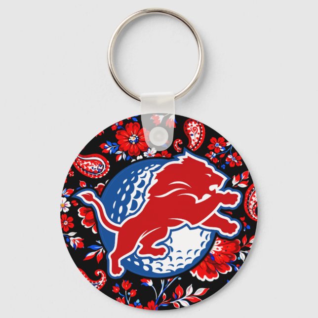 2026 GOLF - DURANT LIONS RED FLORAL NYCKELRING (Framsida)