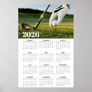2026 Golfkalender med Tee-Off-fotografering Poster