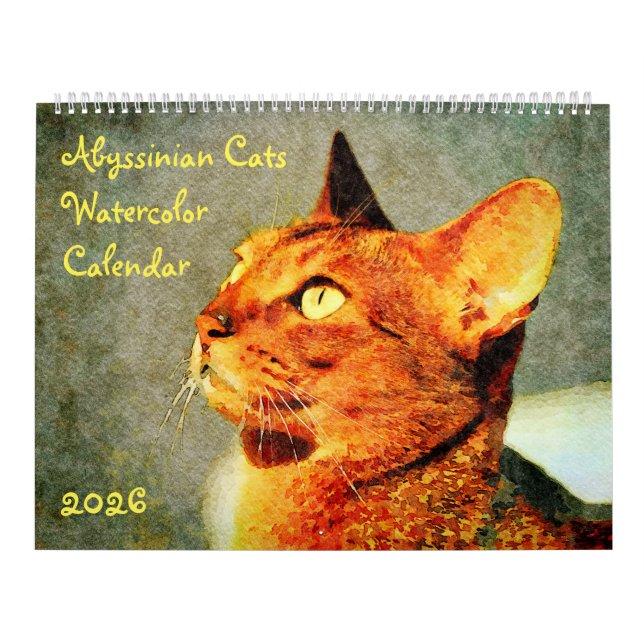 2026 Gorgeous Abyssinian Cat Lovers Gift Kalender (Omslag)