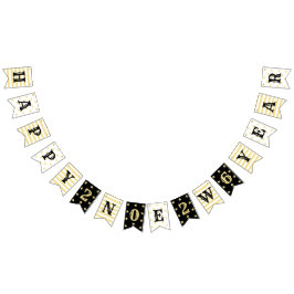 2026 Gott nytt år Faux Guld Stars Rand Vimplar