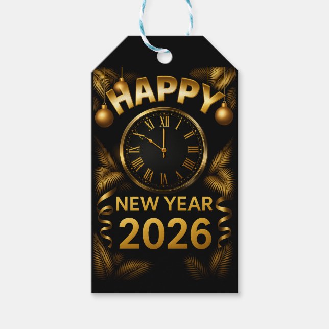 "2026 Gott nytt år" Presentetikett (Framsidan)