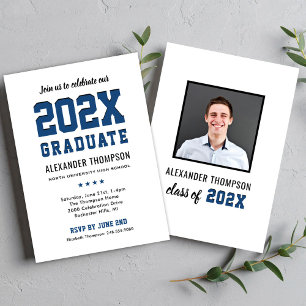 2026 Graduate Navy Collegiate Foto-fest Inbjudningar