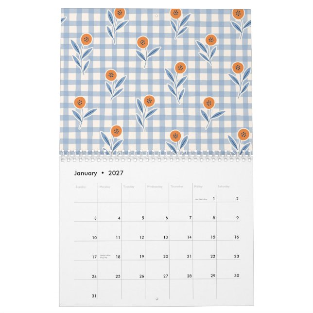 2026 Grandmillennial Pastell Blommig Konstkalender Kalender (Jan 2027)