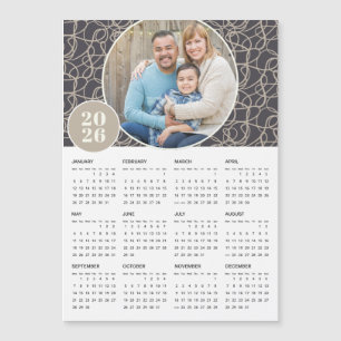 2026 Grått Beige Anpassningsbar Photo Magnetic Cal
