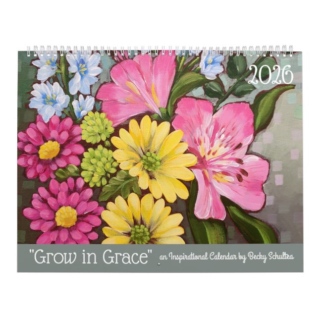 2026 Grow in Grace Inspirational Floral Calendar Kalender (Omslag)