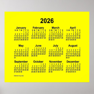 2026 Gul kalender av Janz Print Poster