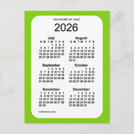 2026 Gult Grönt 6 Mini Calendar från Janz Vykort