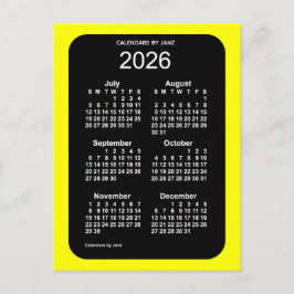 2026 Gult Neon 6 månaders Mini Calendar av Janz Vykort