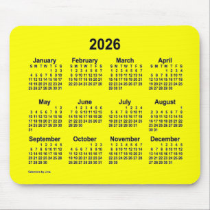 2026-Gultens kalender av Janz Mouse Pad Musmatta
