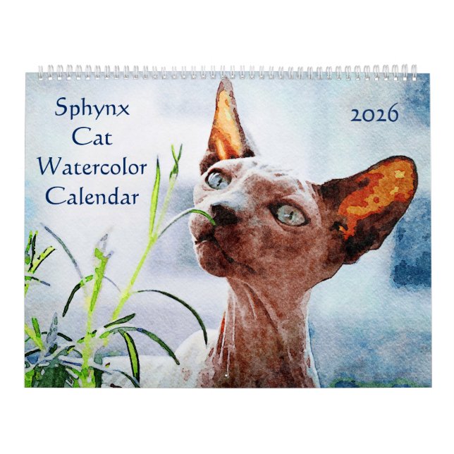 2026 Hairless Sphynx Cat Owners Lovers Gift Kalender (Omslag)