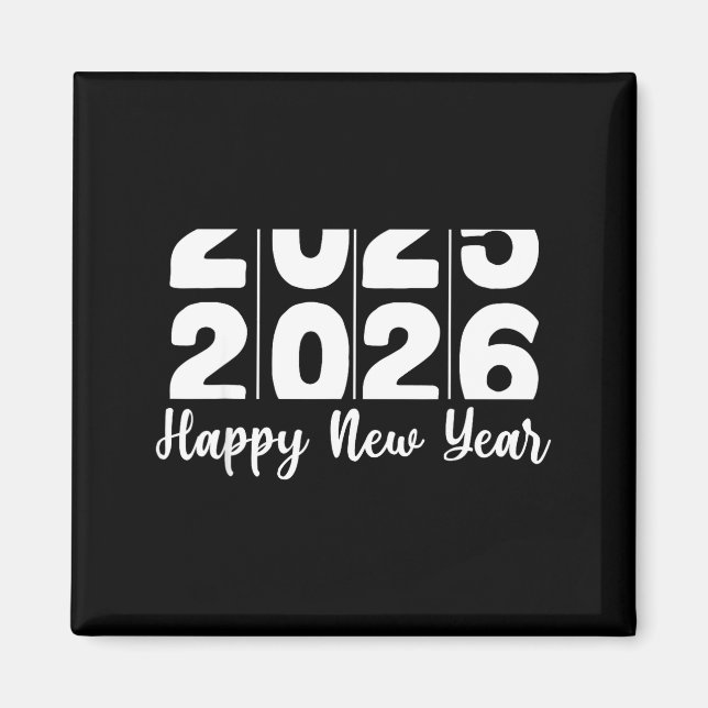 2026 Happy New Year Bold Numbers Celebration Party Magnet (Framsidan)