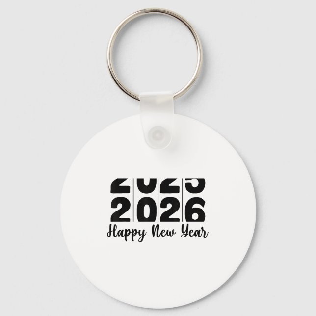 2026 Happy New Year Bold Numbers Celebration Party Nyckelring (Framsida)