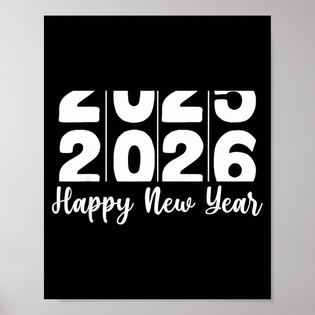 2026 Happy New Year Bold Numbers Celebration Party Poster (Framsidan)
