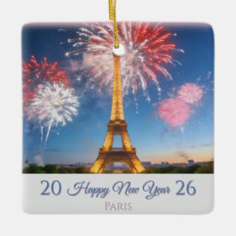 2026 Happy New Year Customizable Ornament - Paris