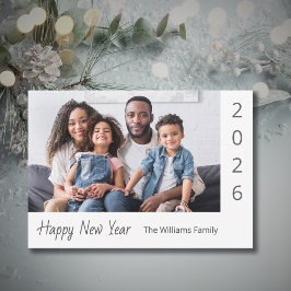 2026 Happy New Year Family Photo Modern Julkort