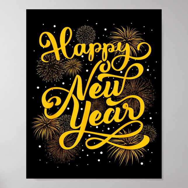 2026 Happy New Year Firework New Year's Eve Party  Poster (Framsidan)