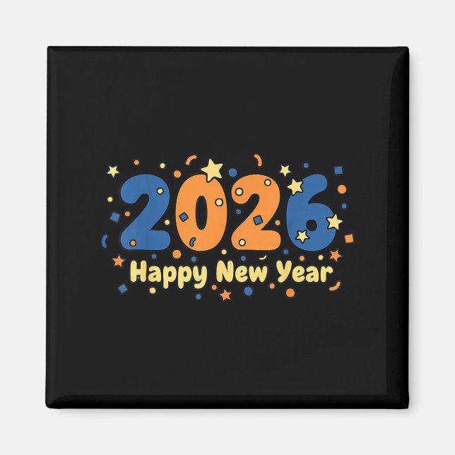 2026 Happy New Year Fireworks Celebration  Magnet (Framsidan)