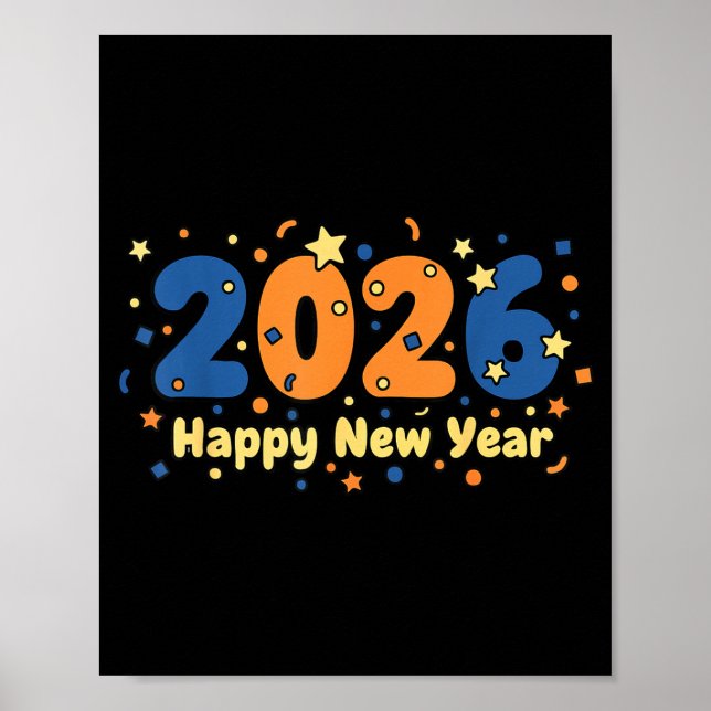 2026 Happy New Year Fireworks Celebration  Poster (Framsidan)