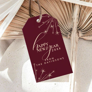 2026 Happy New Year Modern Festive Typography Presentetikett