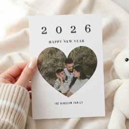 2026 Happy New Year – One-Photo Family Card Julkort