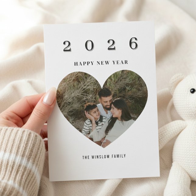 2026 Happy New Year – One-Photo Family Card Julkort (Skapare uppladdad)