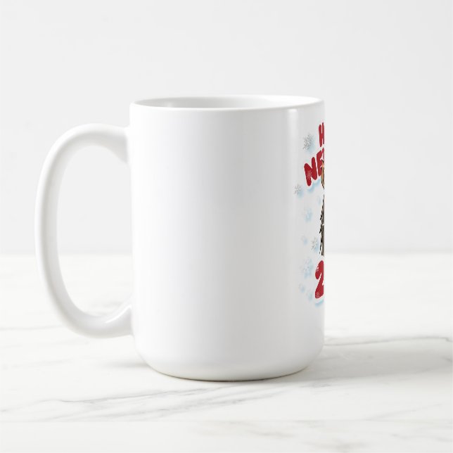 2026 Häst Zodiakstecken Nyårsfirande.  Kaffemugg (Vänster)