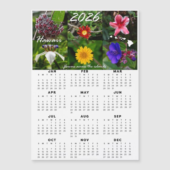 2026 Hawaiian Flower Calendar (Magnetic) (Framsida)