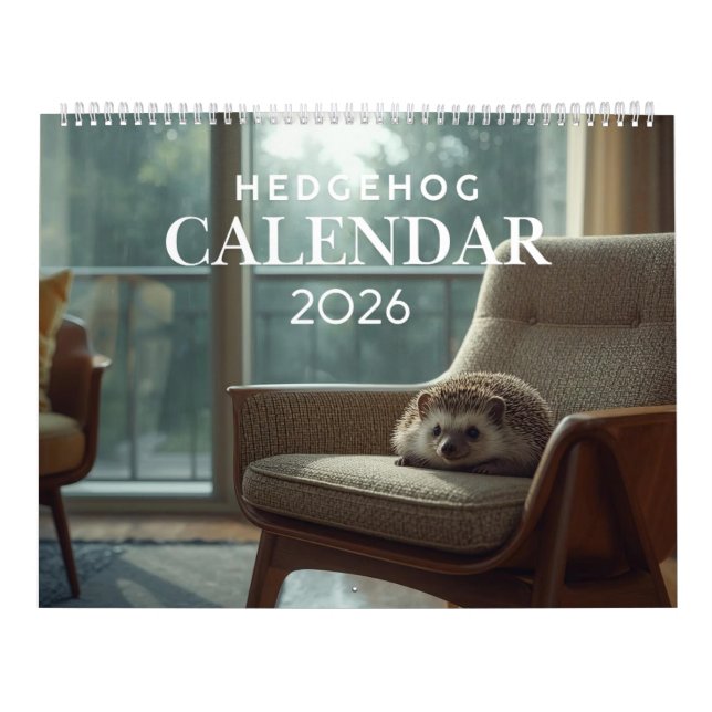 2026 Hedgehog Wall Calendar | 12 Month Kalender (Omslag)