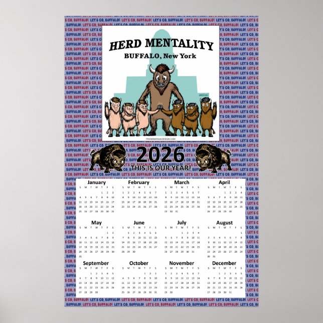 2026 Herd Mentality Calendar (18 x 27) Poster (Framsidan)