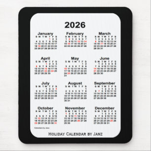 2026 Holiday Two Tone Svart Kalender av Janz Musmatta
