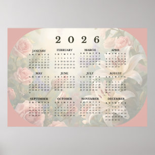 2026 Horisontell Väggkalender Affisch