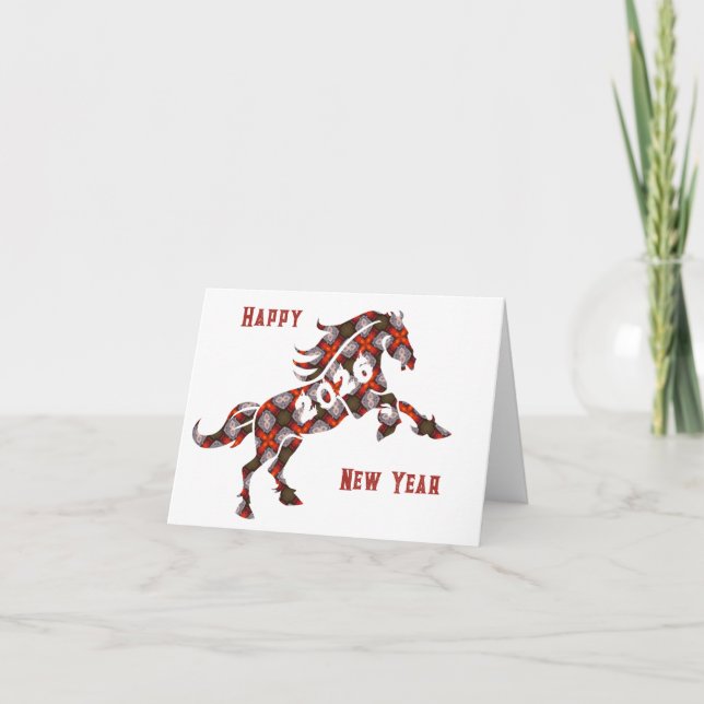 2026 Horse Folded Holiday Card Helgkort (Framsida)
