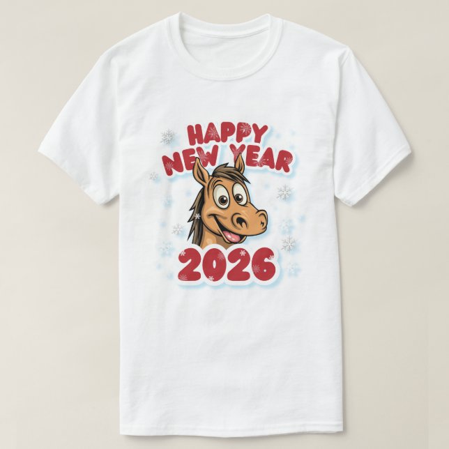2026 Horse Zodiac Sign New Year Celebration.  T Shirt (Design framsida)
