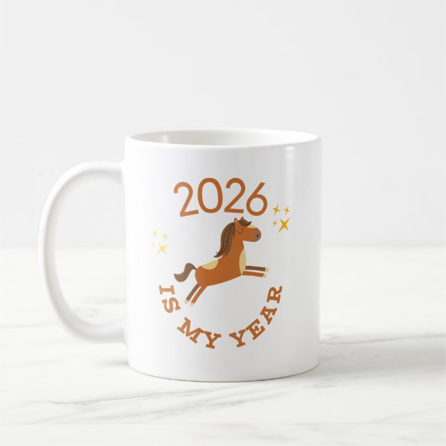 2026 Is My Year Cute Year of the Horse Kaffemugg (Vänster)