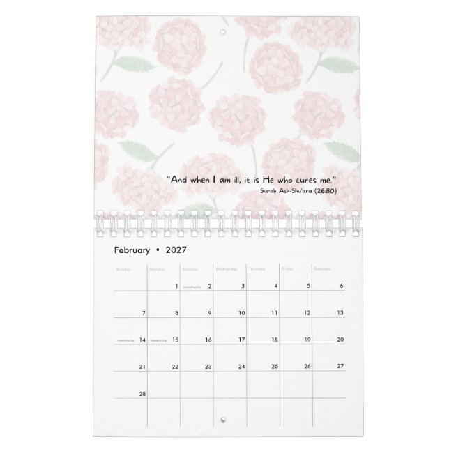 2026 Islamic Calendar with Quran Quotes (small) Kalender (Feb 2027)