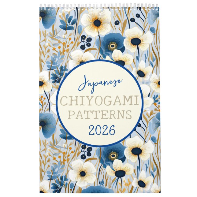 2026 Japanska Chiyogami Mönster Kalender (Omslag)