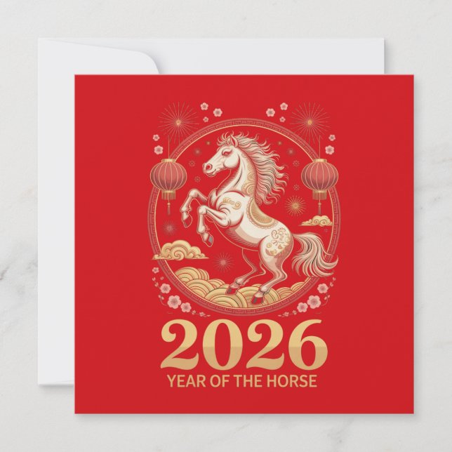 2026 Julhälsningskort för Hästens år Kort (Framsida)