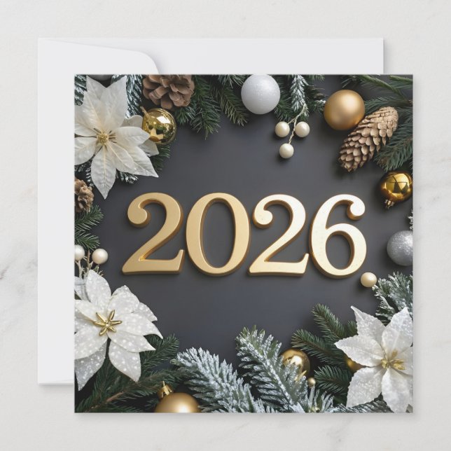 2026 Julkort för Gott Nytt År (Framsida)
