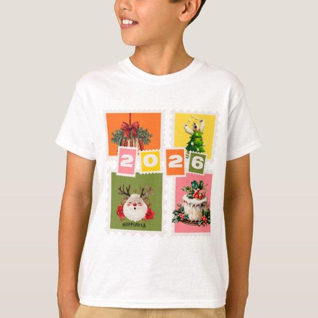 2026 Julstämpel T-shirt | Whimsical Jul (Framsida)