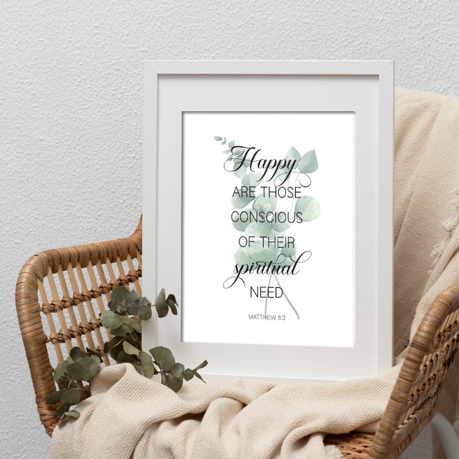 2026 JW Year Text Matthew 5:3 with Eucalyptus Poster (Skapare uppladdad)